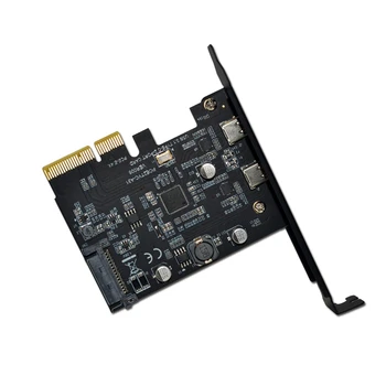USB 3.1 Typu-C 2 Port Rozširujúca Karta PCI-E 4X USB 3.1 Gen2 10Gbps USB napájací Adaptér ASMedia ASM3142 Chipset pre Desktop