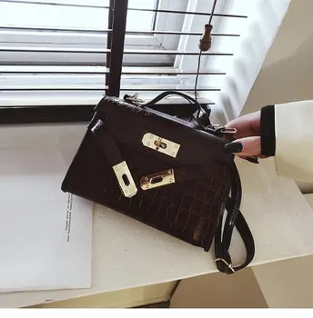 Mini Malé Námestie taška 2020 Módy Nové Kvalitné PU Kožené dámske Kabelky Vintage vzor Krokodílej Reťazca Ramenný Messenger Taška