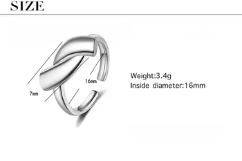 Minimalistický Geometrické Zlato Nastaviteľné 925 Sterling Silver Ring Pre Ženy Móda Prst Cool, Jemné Šperky, Zásnubné Dary