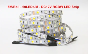 5M/Pack SMD 5050 RGBW RGBWW LED Pásy DC 12V 60LEDs/M IP20 IP65 Vodeodolný RGB + Studená Biela / Teplá Biela Flexibilné LED Pásky svetlo