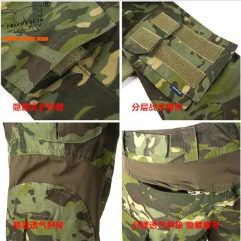 Vonkajšie vodu-odpudzujúce kamufláž poľovnícky oblek army combat uniform Gen3 vojenské taktické jednotné paintball T-tričko a nohavice