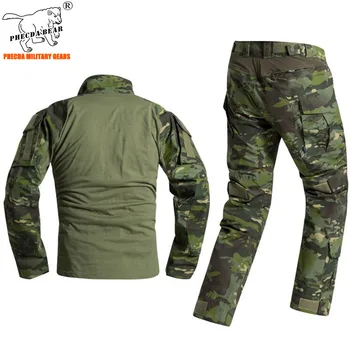 Vonkajšie vodu-odpudzujúce kamufláž poľovnícky oblek army combat uniform Gen3 vojenské taktické jednotné paintball T-tričko a nohavice