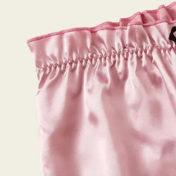 Dames pyama ružová bielizeň pijama nastaviť ženy tvaru Čipka Košieľka Saténové Nohavice, spodná Bielizeň Sleepwear Pyžamo Nastaviť интимное белье 50*