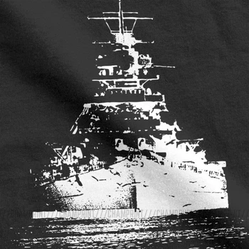 Pánske Wehrmachtu Battleship Bismarck Tričká Bavlna Oblečenie Bežné Krátky Rukáv, golier Posádky Krku Tees Letné T-Shirts Plus Veľkosť