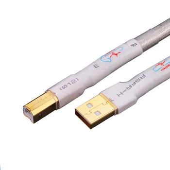 Lusya 1pcs HIFI Usb Audio Kábel postriebrený Vysokej Kvality 6N OCC Typ A-B Dekodér DAC, USB Kábel T0451
