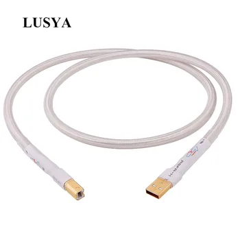 Lusya 1pcs HIFI Usb Audio Kábel postriebrený Vysokej Kvality 6N OCC Typ A-B Dekodér DAC, USB Kábel T0451