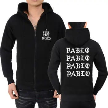 Zip hoodie bunda streetwear Módy mám Pocit, že Pablo Mikiny, mikiny muži Ženy Vhodné Pablo Hoodie