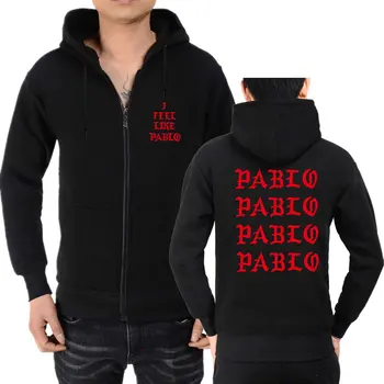 Zip hoodie bunda streetwear Módy mám Pocit, že Pablo Mikiny, mikiny muži Ženy Vhodné Pablo Hoodie