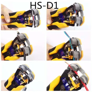 HS-D1 AWG24.-10 (0.2-6.0mm2 ) Multifunkčné automatické stripping kliešte Kábel drôt Stripping Kliešte náradie na Rezanie fréza