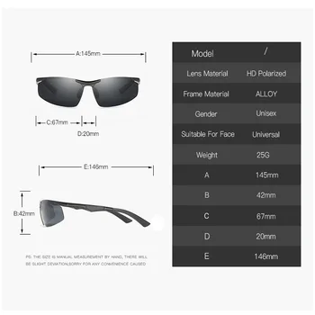 2020 Mužov hliníka, horčíka polarizované slnečné okuliare, športové štýl okuliare pre mužov čelné sklo s UV400