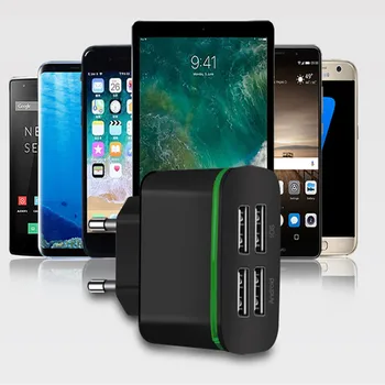 Univerzálny 4 port USB nabíjačku adaptér 4A cestovné poplatok LED žiarovka zástrčka multi port HUB, nabíjačky Pre iPhone, iPad, Samsung Xiao redmi