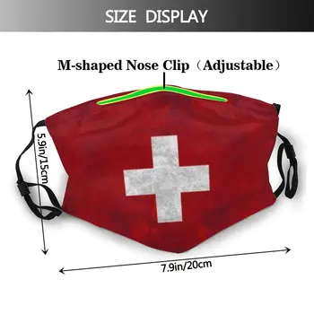 Ochranná maska s filtrom Švajčiarskou Vlajkou (3) proti prachu PM2.5 opätovne dospelých dospievajúce dieťa dievča