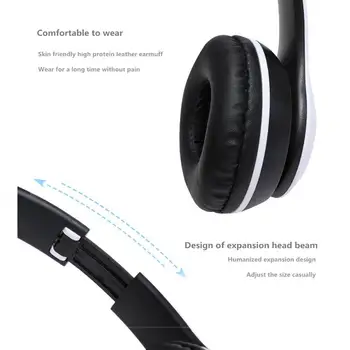 HIFI Stereo Skladacia Bezdrôtové Slúchadlá Bluetooth Headset s mikrofónom podpora SD kartu, Pre iPhone Samsung Huawei Xiao PC PS4