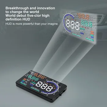 WiiYii BD2 HUD Auto Head Up Display 5.5' A8 LED Čelné sklo Projektor OBD Skener Rýchlosť Paliva Výstraha Alarm Údaje Diagnostický Nástroj