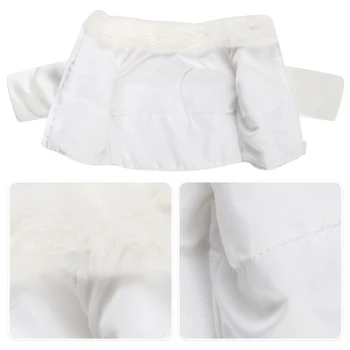 Biela nadol bunda vhodné pre Americké Dievča Bábiku Šaty, 18-palcové Bábiku , Vianočné Dievča, Darček(iba predávať oblečenie)