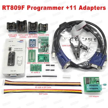 2019 Hot predaj RT809F ISP LCD Programátor +11 Adaptéry SOP8 IC Test Klip+SOP8/TSSOP8 Adaptéry KB9012 Penzia doprava Zadarmo