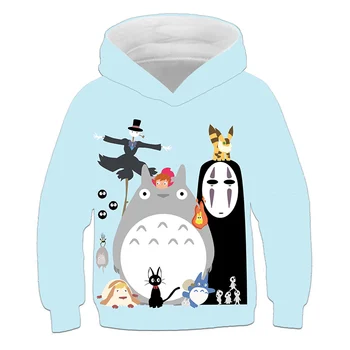 2020 nové Mikiny Deti Anime Totoro Dizajn Topy Komiksu, Anime, Pulóvre s kapucňou, zábavné Japonsko Štýl Pre Deti, Oblečenie na Jeseň