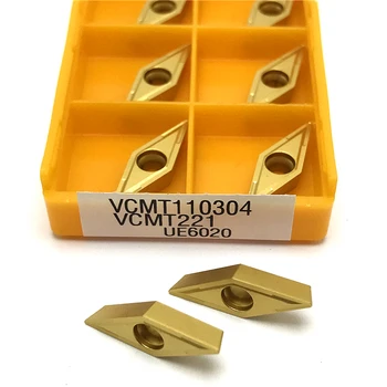 VCMT110304 VP15TF UE6020 US735 Karbidu vložiť sústružnícke nástroje, spracovanie Ocele VCMT 110304 Vnútorné sústruženie vložiť rezného nástroja