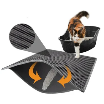 Nepremokavé EVA Double-Layer Podstielku Trapper Rohože Podstielku Mat s Spodnú Vrstvu Čiernej Posteľ Mačka Dodávky