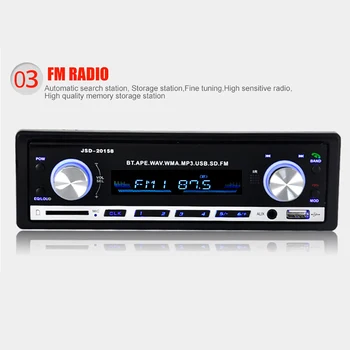 Auto Rádio Stereo Prehrávač Digitálnych Bluetooth Car MP3 Prehrávač, Rádio Stereofónny Zvuk Hudby s USB/SD s V AUX Vstup