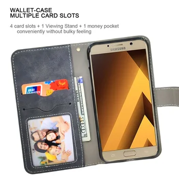 Luxusné Peňaženky obal Pre Samsung Galaxy S8 S7 S6 okraji S5 Neo Prípade Vintage Flip Kožené TPU Silikónový Kryt vizitku Sloty
