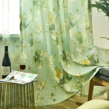 Zelené listy Tropickej rastliny tylu opony pre Kuchyne, obývacej izby, spálne, Nordic štýl záves na Okno Obrazovka Spálňa Opony 30