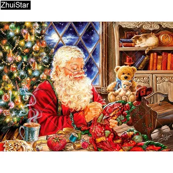 5D Diy Diamond Maľovanie Vianočných Cross Stitch Plné Námestie Vŕtať Obraz Drahokamu Diamond Mozaiky Santa Claus XY1