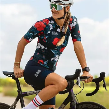 Tres Pinas Tím Cyklistika Dres Nastaviť Ženy Ciclismo Maillot Lete Bicykli, Vonkajší Vyhovovali Manga Corta Top Náprsníkové Nohavice Rýchle Suché Jednotné