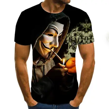2020 3D Vytlačené T Shirt Mužov Joker Tvár Príležitostné O-krku Mužské Tričko Klaun, Krátky Rukáv Zábavné Tričká 2020 Letné Tee Tričko Homme