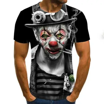 2020 3D Vytlačené T Shirt Mužov Joker Tvár Príležitostné O-krku Mužské Tričko Klaun, Krátky Rukáv Zábavné Tričká 2020 Letné Tee Tričko Homme