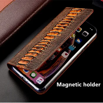 Pštrosie zrna pravej kože magnetické telefón taška držiteľa karty pre Umidigi S5 Pro/Umidigi S3 Pro puzdro kryt stojan coque capa