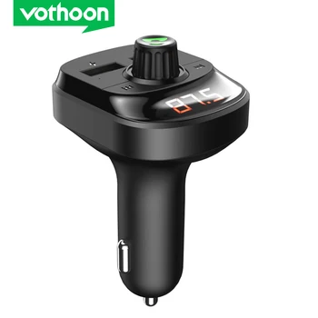 Vothoon Auto Nabíjačka, FM Vysielač Bluetooth Car Audio MP3 Prehrávač TF Karty do Auta 3.4 Duálny USB Nabíjačka do Auta Pre iphone Samsung