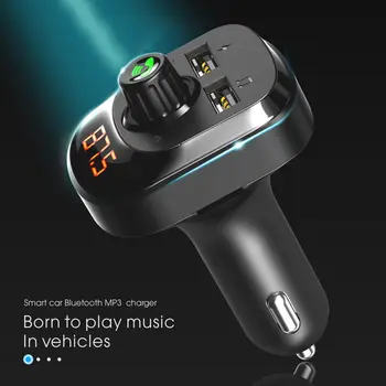 Vothoon Auto Nabíjačka, FM Vysielač Bluetooth Car Audio MP3 Prehrávač TF Karty do Auta 3.4 Duálny USB Nabíjačka do Auta Pre iphone Samsung