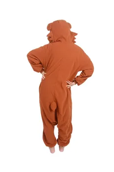 Kigurumi Hnedé matné medveď Onesie Pyžamo Anime Cosplay Kostým Unisex Cartoon Dospelých Zvierat Pyžamá Sleepwears Romper Jumpsuit