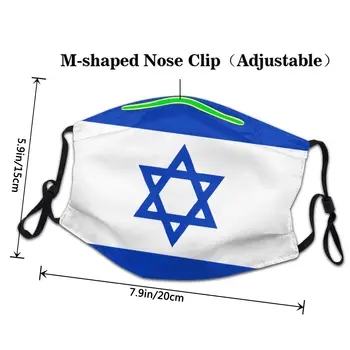 Izrael Vlajka Opakovane Úst Tvár Masku Prachu Ochranný Kryt Respirátor