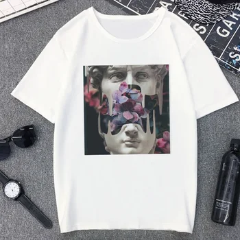 Vyhnúť sa pri pohľade na Medusa T shirt Ženy predstierajú osobnosti móde Tričko lete Harajuku estetické Krátky Rukáv, Biela Žena T-shirt