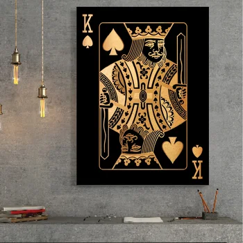 Žltá Poker Dekorácie Nordic Plagát Na Stenu Obrázky Pre Bývanie, Prácu Izbe Plagáty Na Stenu Umelecké Plátno Na Maľovanie Obraz Bez Rámu