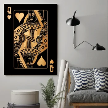 Žltá Poker Dekorácie Nordic Plagát Na Stenu Obrázky Pre Bývanie, Prácu Izbe Plagáty Na Stenu Umelecké Plátno Na Maľovanie Obraz Bez Rámu
