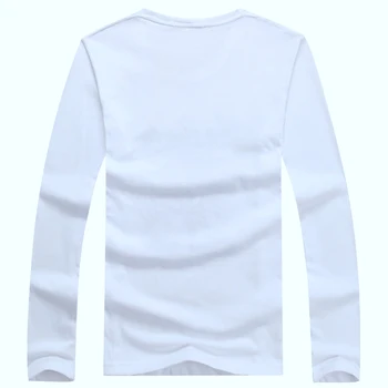 BINYUXD vysokej kvality značky Jeseň a v zime bavlna muž t-shirt tlač dlhé rukávy košele t o tvaru príležitostné tlače pánske T-shirt