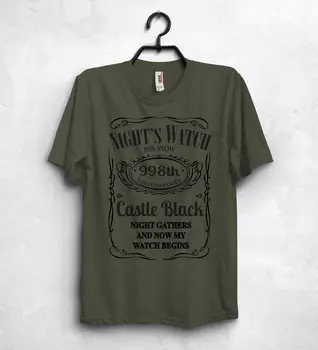 New Vysoká Kvalita Tee Tričko Nočná hliadka T Shirt Top Pán Jon Snow Stark Hrad Black Martin Letné T-shirt