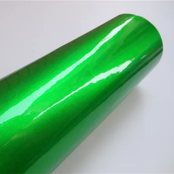 Ultra Apple Zelená Lesklá Metalíza Vinyl Zábal Car Wrapping Film Fólie Vozidla Nálepkou, Obtisky Motorových Počítač Nábytok Auto Obrázok