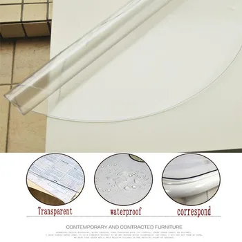 1,5 mm PVC Okrúhly obrus obrus transparentné D' nepremokavé obrus kuchynský stôl vzor olej obrus sklo mäkkú handričku