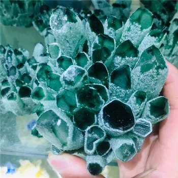 Novo objavené, zelená kremeň klastra minerálne vzor uzdravenie