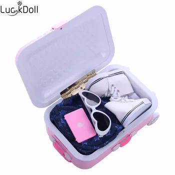 Luckdoll Mini Bábiky Oblečenie 7 ks pre 18-Palcové American Doll Príslušenstvo Hračky Dovolenku Dar (5 ks záves)