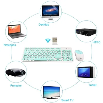 FD Bezdrôtovú Klávesnicu a Myš 2,4 GHz Mini Ultra Slim pre Mac Notebook Prenosný Počítač Desktop Úrad Hru so ruskej Nálepky
