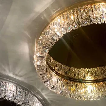 Nordic Led Stropné Svietidlá Crystal Obývacia izba Lampa Gold okolo Strop Vnútorné Závesné Svietidlo Pre Kuchyňa Spálňa lesk moderno