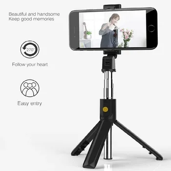 2020 Hot predaj 3 v 1 Bezdrôtová Selfie Stick Mini Prenosný Mobilný Telefón Statív Skladacia Selfie Stick Bluetooth Remote