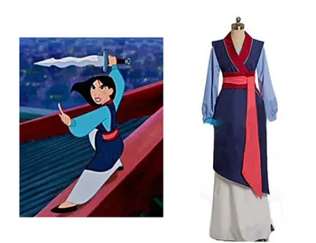 Hua mulan cosplay šaty princezná mulan zdobiť vysokej kvality princezná mulan kostým pre dospelých žien modrá mulan cosplay