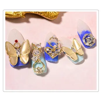 5 ks/veľa Motýľ Luk 3d zliatiny Zirkón nail art, ozdoby Opal crystal kamienkami dekorácie nechtov šperky dodávky charms