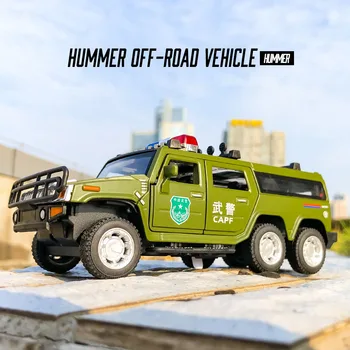6 Kolesá Hummer Diecasts & Hračky Model Auta 1:32 Kovové Zliatiny Simulácia Vytiahnuť Späť Hračky Pre Deti, Darčeky Pre Deti